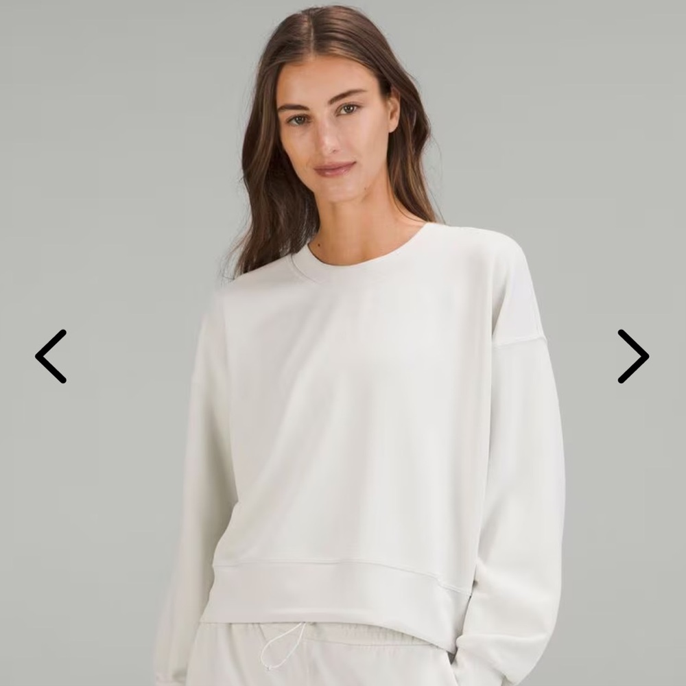 Softstreme Perfectly Oversized Cropped Crew in White Opal